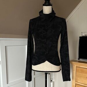 lululemon athletica Black Camouflage Turtleneck Top